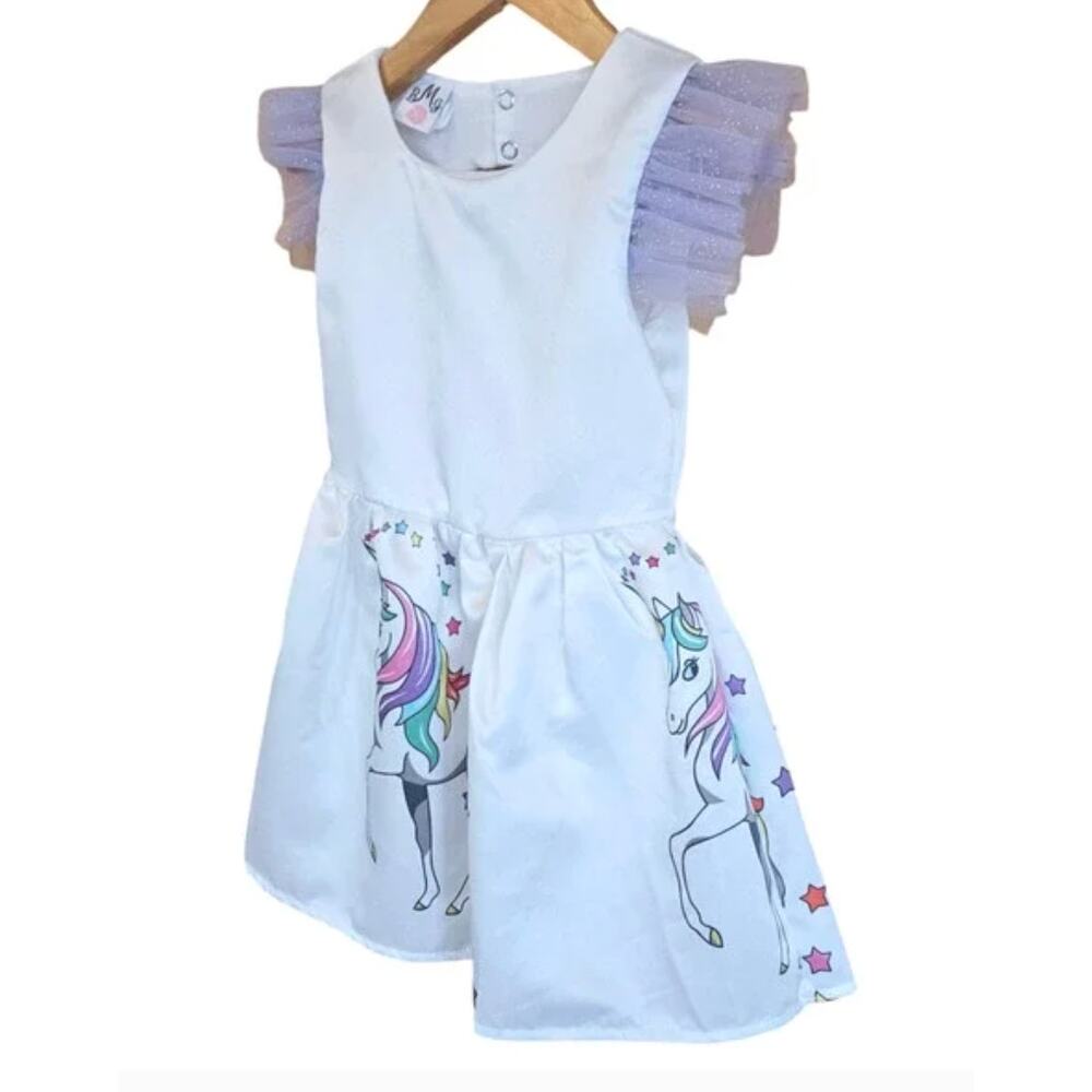 Mia Belle Girls Unicorn Princess Tulle Costume Dress - Picture 2 of 8
